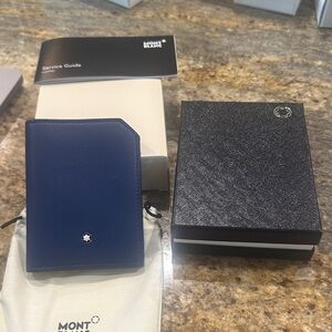 Montblanc Navy Leather Card Holder